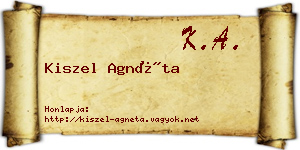 Kiszel Agnéta névjegykártya